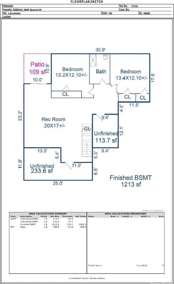 2695 Queens Rd, Lincolnton, NC 28092 - floor plan / room layout