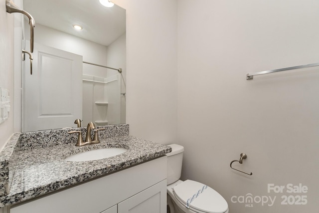 732 Altamonte Dr, Clover, SC 29710 - bathroom with toilet, vanity, and a shower