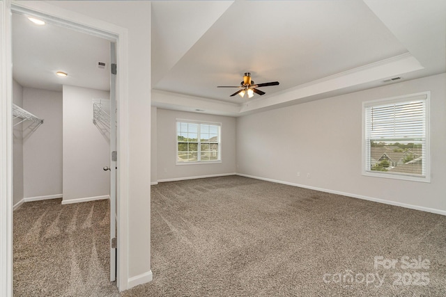 732 Altamonte Dr, Clover, SC 29710 - carpeted spare room with a tray ceiling, ceiling fan, and baseboards
