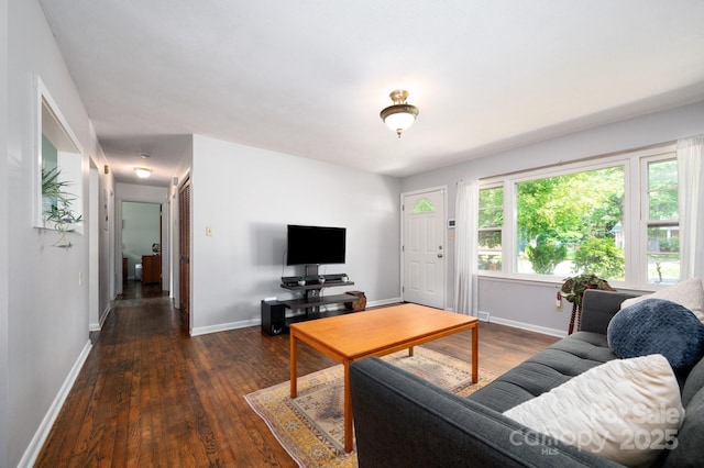 189 Onteora Blvd, Asheville, NC 28803 - living area featuring dark wood-style flooring and baseboards