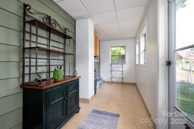 189 Onteora Blvd, Asheville, NC 28803 - corridor featuring baseboards, a drop ceiling, and light tile patterned floors