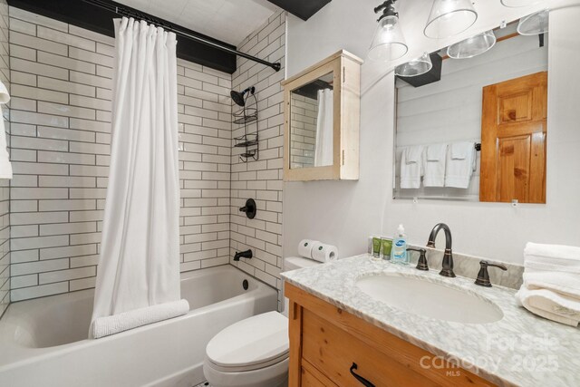 2827 Memorial Hwy, Lake Lure, NC 28746 - full bathroom featuring vanity, shower / bath combo, and toilet