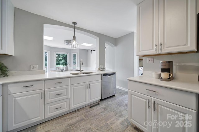 3800 Lovett Cir, Charlotte, NC 28210 - kitchen featuring stainless steel dishwasher and white cabinets