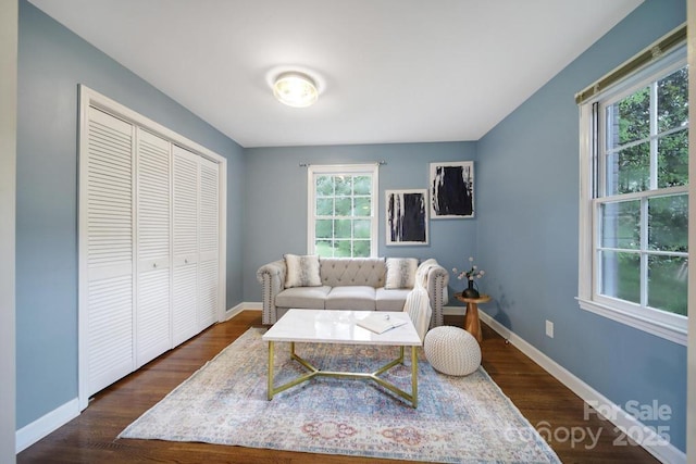 3800 Lovett Cir, Charlotte, NC 28210 - living room with healthy amount of natural light and dark wood-style flooring