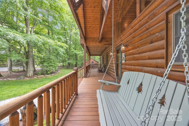 265 Laurel Mountain Estates Dr, Todd, NC 28684 - wooden terrace with a lawn