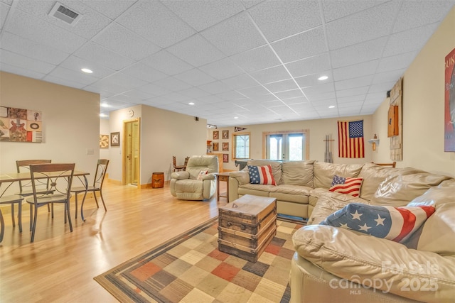 265 Laurel Mountain Estates Dr, Todd, NC 28684 - living area with light wood-style floors and a paneled ceiling