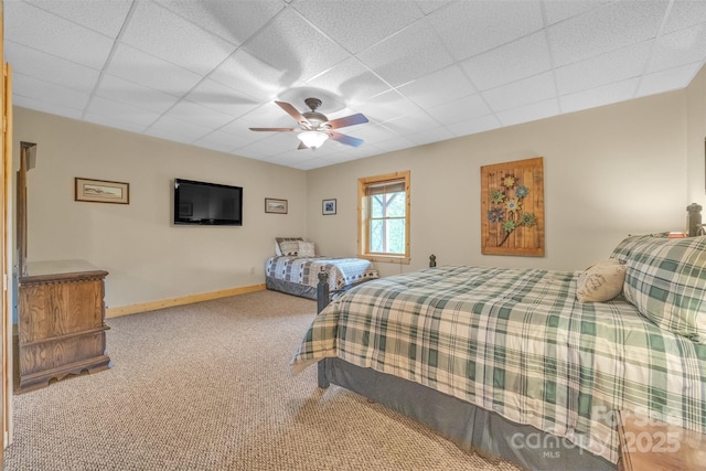 265 Laurel Mountain Estates Dr, Todd, NC 28684 - carpeted bedroom featuring a paneled ceiling, a ceiling fan, and baseboards
