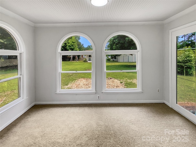 302 Melinda Ave, Kannapolis, NC 28083 - spare room featuring carpet, crown molding, and baseboards