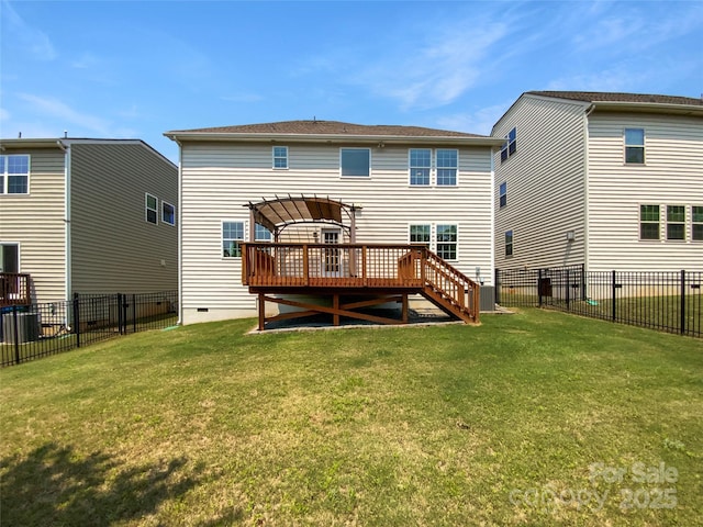 1680 Trentwood Dr, Fort Mill, SC 29715 - back of house with crawl space, a deck, and a pergola
