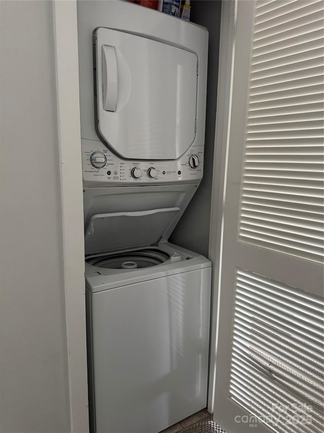 116 Grand Blvd Unit 4-B, Boone, NC 28607 - washroom featuring stacked washer / dryer