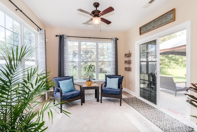 1006 Apogee Dr, Indian Trail, NC 28079 - sitting room featuring a ceiling fan and baseboards