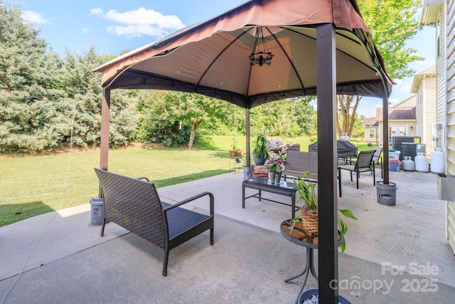 1006 Apogee Dr, Indian Trail, NC 28079 - view of patio with a gazebo, outdoor lounge area, and a grill