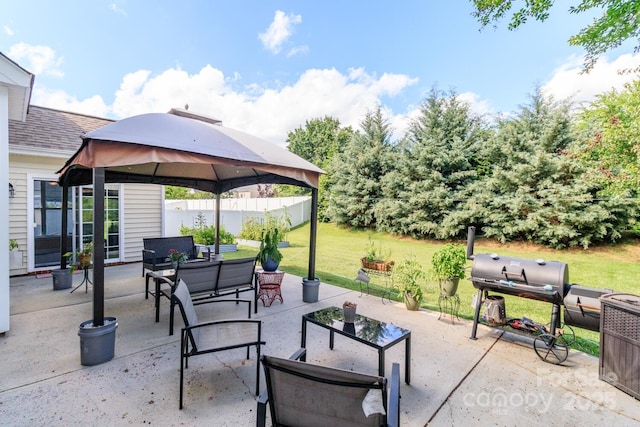 1006 Apogee Dr, Indian Trail, NC 28079 - view of patio / terrace with a gazebo, an outdoor living space, and grilling area