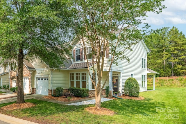 5963 Pale Moss Ln, Charlotte, NC 28269 - view of front of property featuring a front lawn and a garage