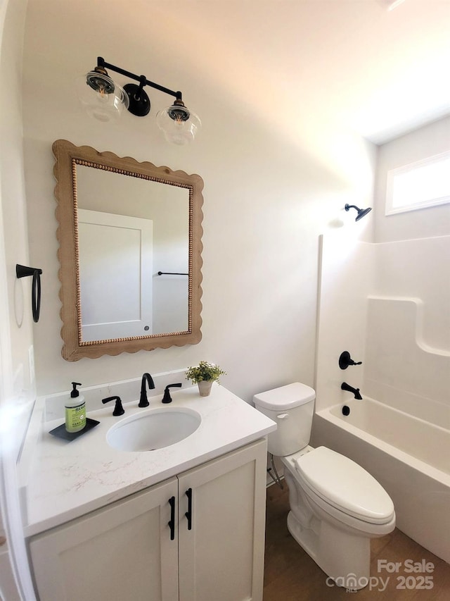 102 Lakeside Dr, Grover, NC 28073 - bathroom with vanity, toilet, and shower / washtub combination