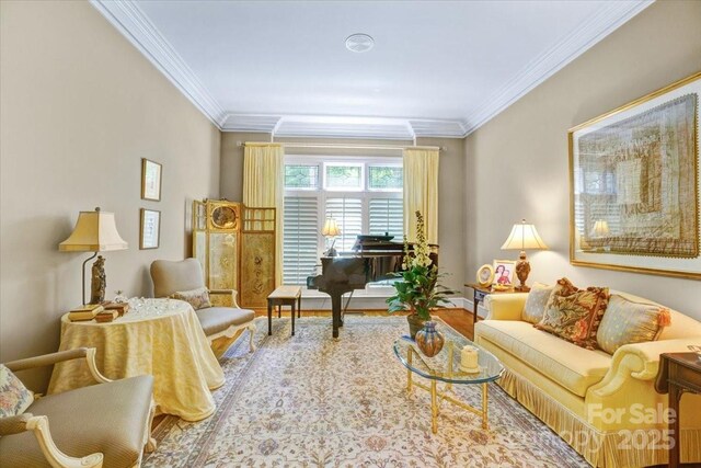 517 Kingsdown Ct, Waxhaw, NC 28173 - living area with crown molding and wood finished floors