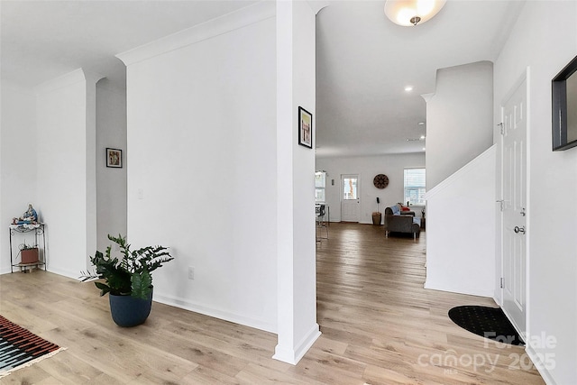13140 Sudwick Ln, Charlotte, NC 28278 - entryway with light wood-style floors, recessed lighting, and baseboards