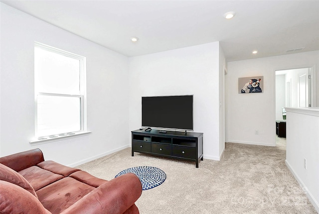 13140 Sudwick Ln, Charlotte, NC 28278 - carpeted living room featuring baseboards and recessed lighting