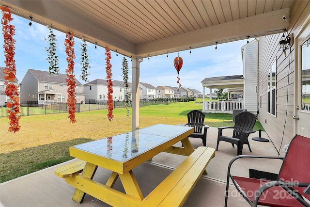 13140 Sudwick Ln, Charlotte, NC 28278 - view of patio / terrace with a residential view and outdoor dining area