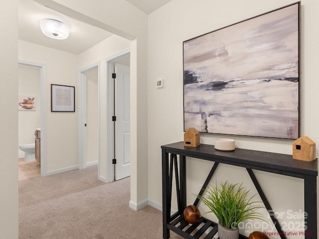 12016 Basking Dr, Charlotte, NC 28214 - hallway with carpet flooring and baseboards