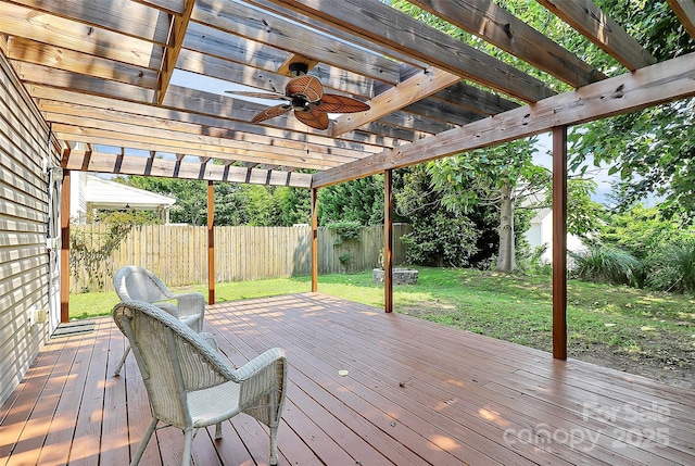 1817 Tradd Ave, Clover, SC 29710 - wooden deck with a ceiling fan and a pergola