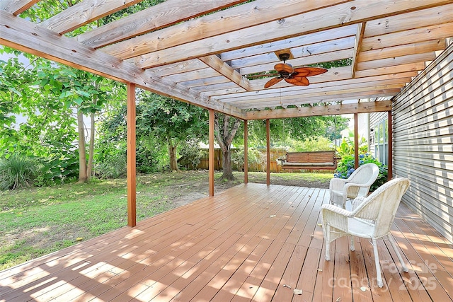 1817 Tradd Ave, Clover, SC 29710 - deck featuring a pergola and a ceiling fan
