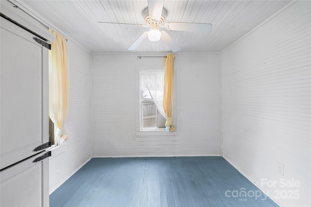 220 W College St, Black Mountain, NC 28711 - empty room featuring hardwood / wood-style flooring, a ceiling fan, and wood ceiling