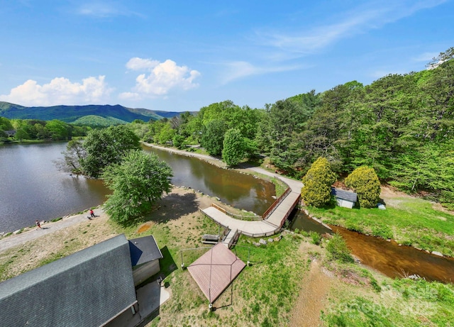 220 W College St, Black Mountain, NC 28711 - drone / aerial view of a water and mountain view