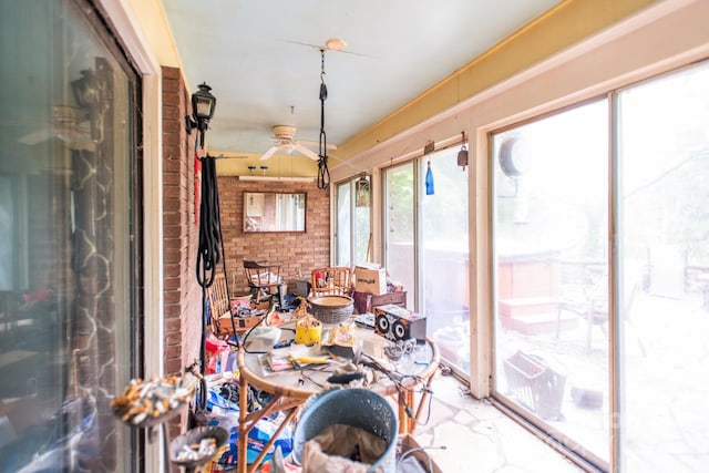 4739 US-23 Hwy, Mars Hill, NC 28754 - sunroom with brick wall