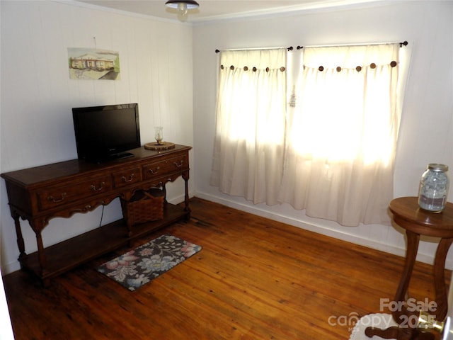 345 Old Toll Cir, Black Mountain, NC 28711 - office featuring plenty of natural light, wood finished floors, and ornamental molding