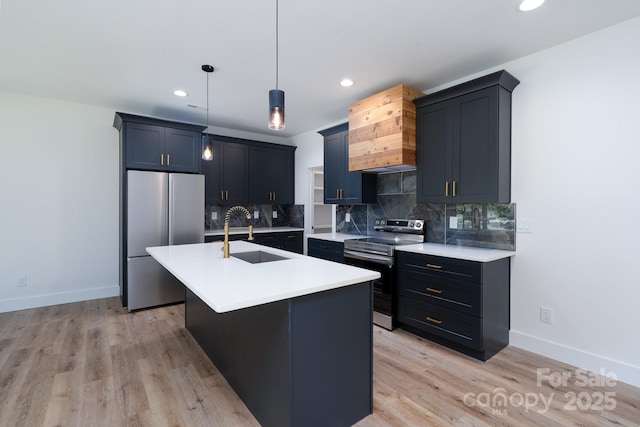 1520 Enochville Rd, Kannapolis, NC 28081 - kitchen with appliances with stainless steel finishes, a sink, light countertops, backsplash, and recessed lighting