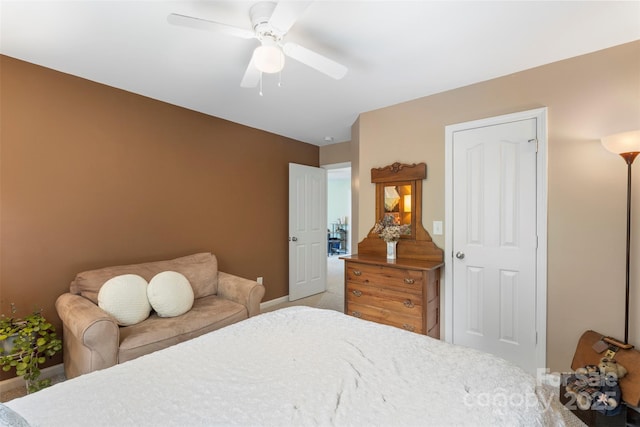 4006 Centerview Dr, Indian Trail, NC 28079 - bedroom with baseboards, carpet, and ceiling fan