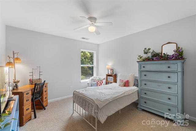 4006 Centerview Dr, Indian Trail, NC 28079 - bedroom featuring light colored carpet, baseboards, a ceiling fan, and an office area