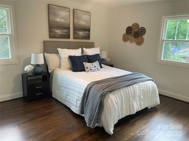 5840 Charing Pl, Charlotte, NC 28211 - bedroom featuring dark wood-type flooring and multiple windows