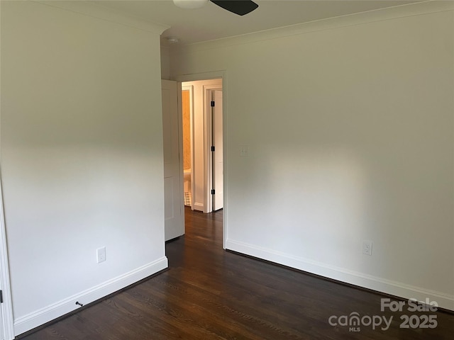 5840 Charing Pl, Charlotte, NC 28211 - spare room featuring dark wood finished floors, crown molding, and ceiling fan