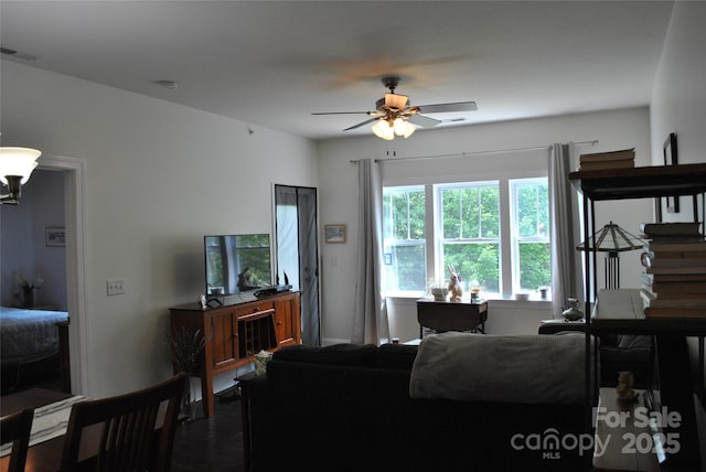 20 Foxden Dr Unit 203, Fletcher, NC 28732 - living room featuring a ceiling fan