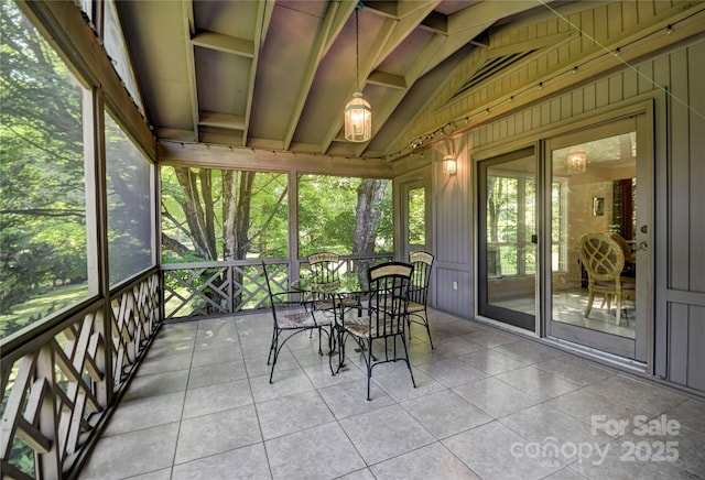 41 Balsam Shadows Rd, Maggie Valley, NC 28751 - sunroom featuring vaulted ceiling and outdoor dining area