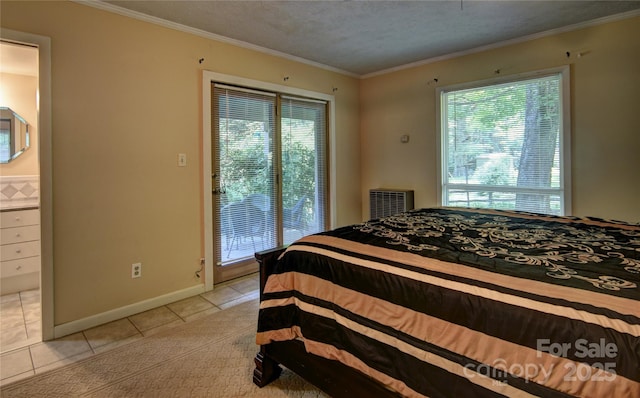 41 Balsam Shadows Rd, Maggie Valley, NC 28751 - bedroom with multiple windows, light tile patterned floors, ornamental molding, and baseboards