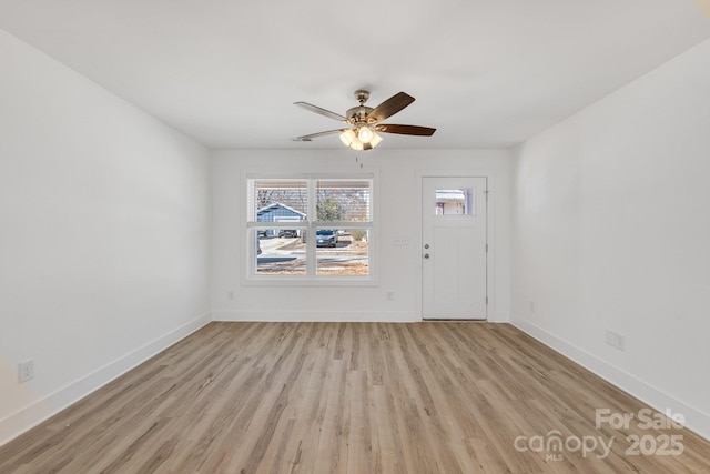 81 Kirk St, Salisbury, NC 28144 - foyer entrance with light wood-style floors, baseboards, and a ceiling fan
