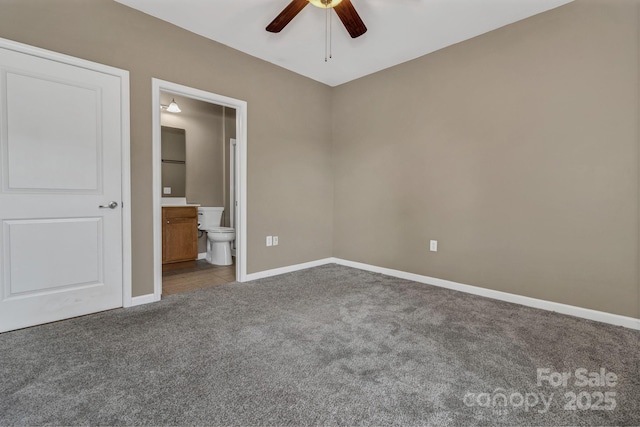 234 Brickton Village Cir Unit 201, Fletcher, NC 28732 - unfurnished bedroom featuring carpet flooring, ensuite bath, and ceiling fan