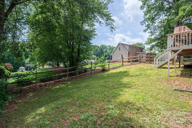 1256 Canseco Ln, Hickory, NC 28602 - fenced backyard with stairs and a deck