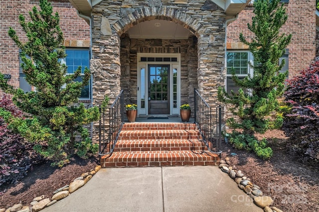 1600 Buckland Ct, Indian Land, SC 29707 - property entrance with stone siding and brick siding