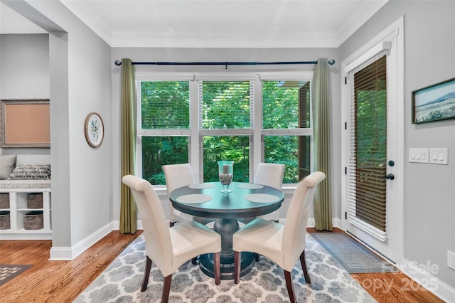 1600 Buckland Ct, Indian Land, SC 29707 - dining area featuring wood finished floors and crown molding