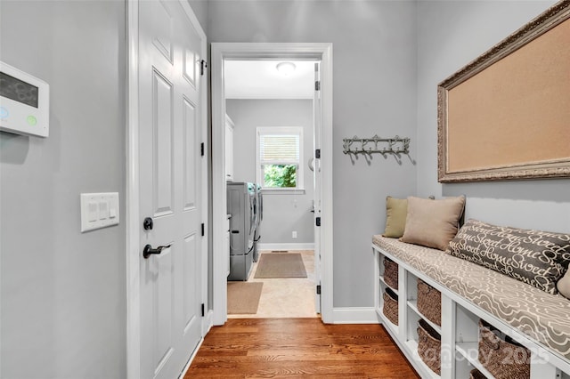 1600 Buckland Ct, Indian Land, SC 29707 - mudroom with independent washer and dryer and dark wood finished floors