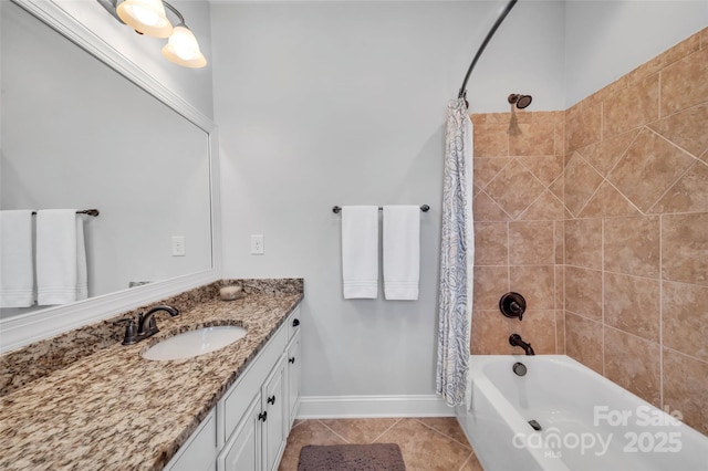 1600 Buckland Ct, Indian Land, SC 29707 - bathroom featuring vanity, tile patterned flooring, and shower / tub combo with curtain