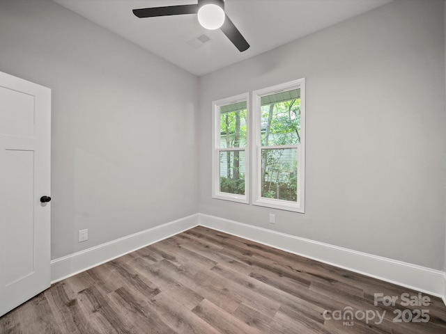 144 Walnut St, Chester, SC 29706 - spare room featuring ceiling fan and wood finished floors