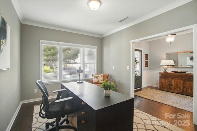 2246 Bluebell Way, Tega Cay, SC 29708 - home office featuring wood finished floors and ornamental molding