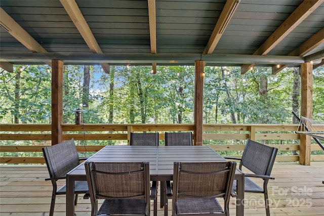 214 Mckenzie Way, Old Fort, NC 28762 - wooden deck featuring outdoor dining area