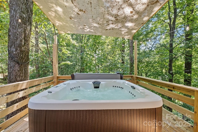 214 Mckenzie Way, Old Fort, NC 28762 - wooden deck with a hot tub