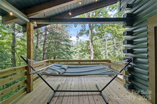 214 Mckenzie Way, Old Fort, NC 28762 - deck featuring view of scattered trees